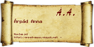 Árpád Anna névjegykártya
